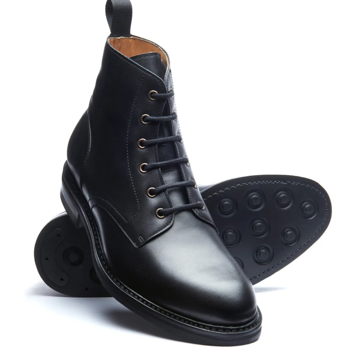 Best Sale Black Calf 6 Eye Derby Boot Logger Boots | Derby Boots