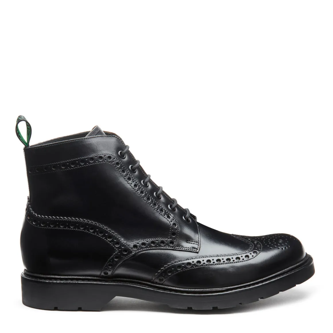 Discount Black Calf 6 Eye Derby Brogue Boot Logger Boots | Derby Boots