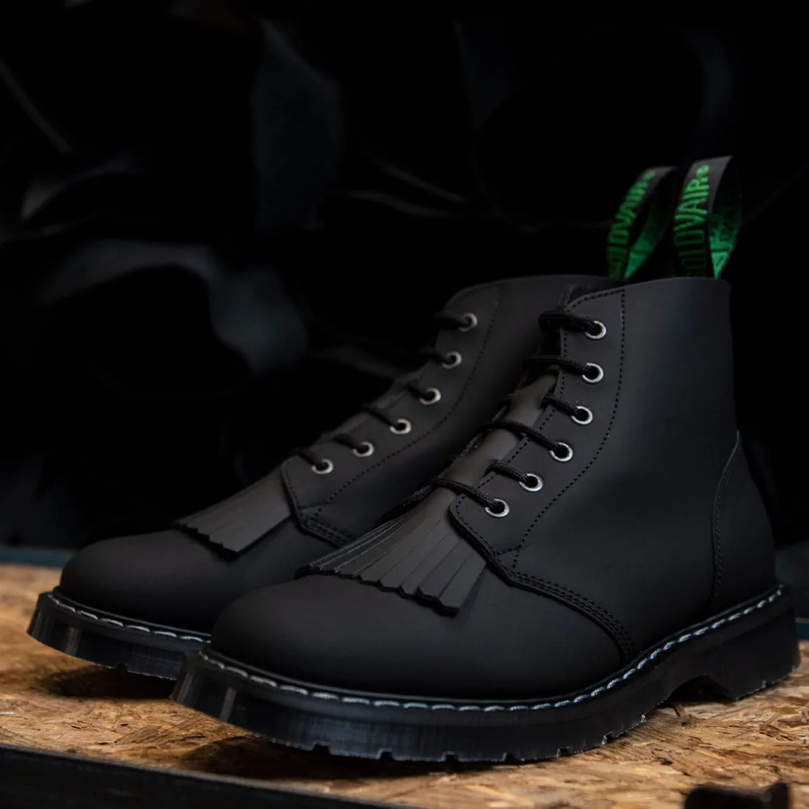 Sale Black Greasy 6 Eye Astronaut Boot & Boot Kiltie Bundles | Logger Boots