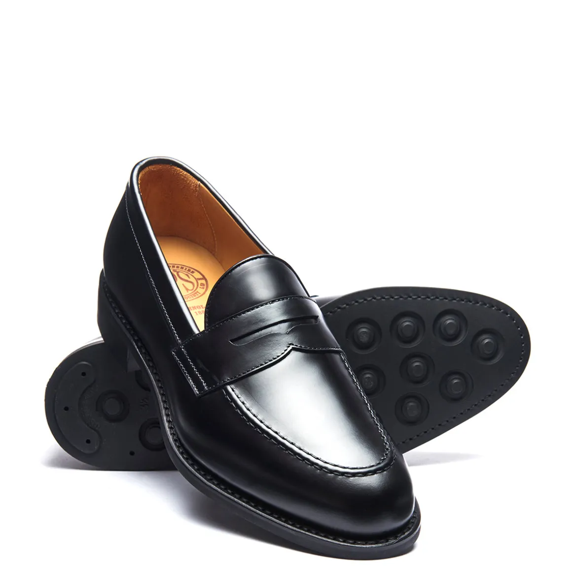 Cheap Black Hi Shine Penny Loafer Loafers | Logger Boots