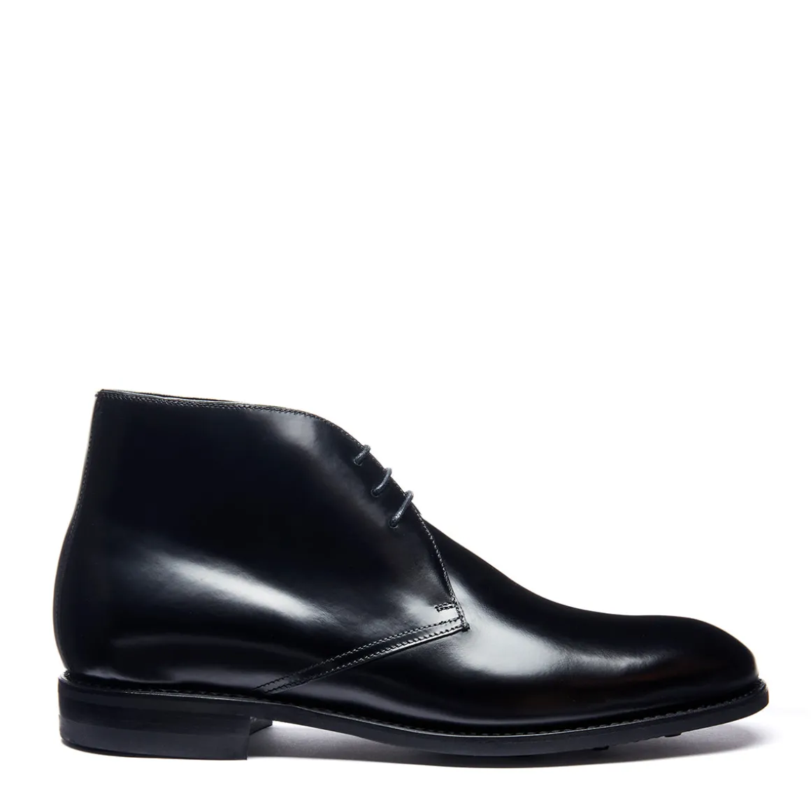 Discount Black Hi-Shine 3 Eye Chukka Boot Logger Boots | Chukka Boots