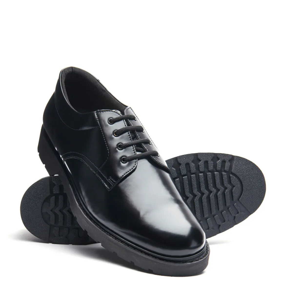 Sale Black Hi-Shine 4 Eye Gibson Shoe Women Gibson Shoes | Vegan Shoes