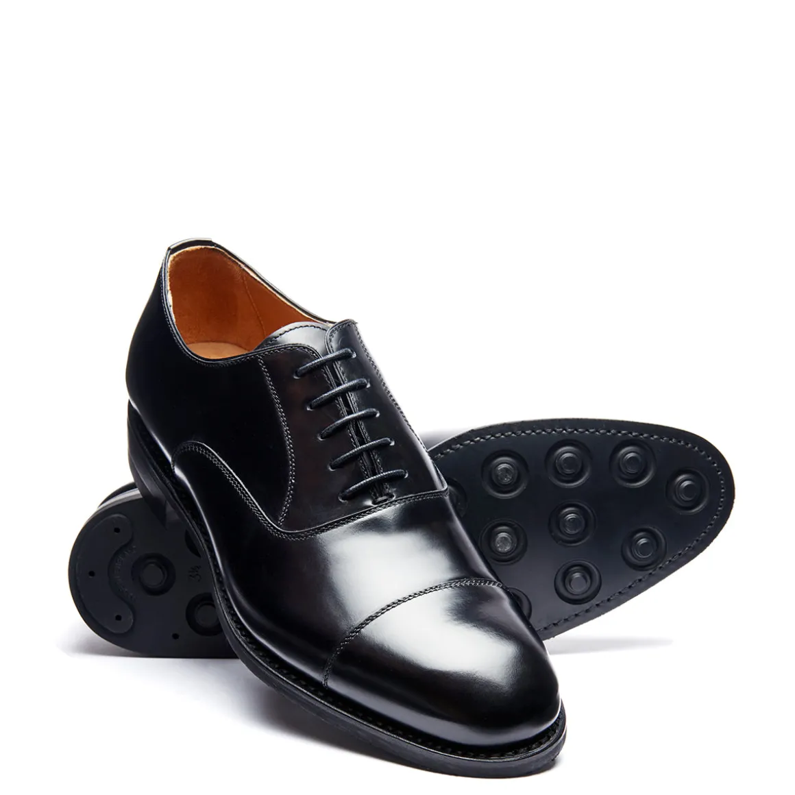 Sale Black Hi-Shine 5 Eye Oxford Shoe Oxford Shoes | Logger Boots