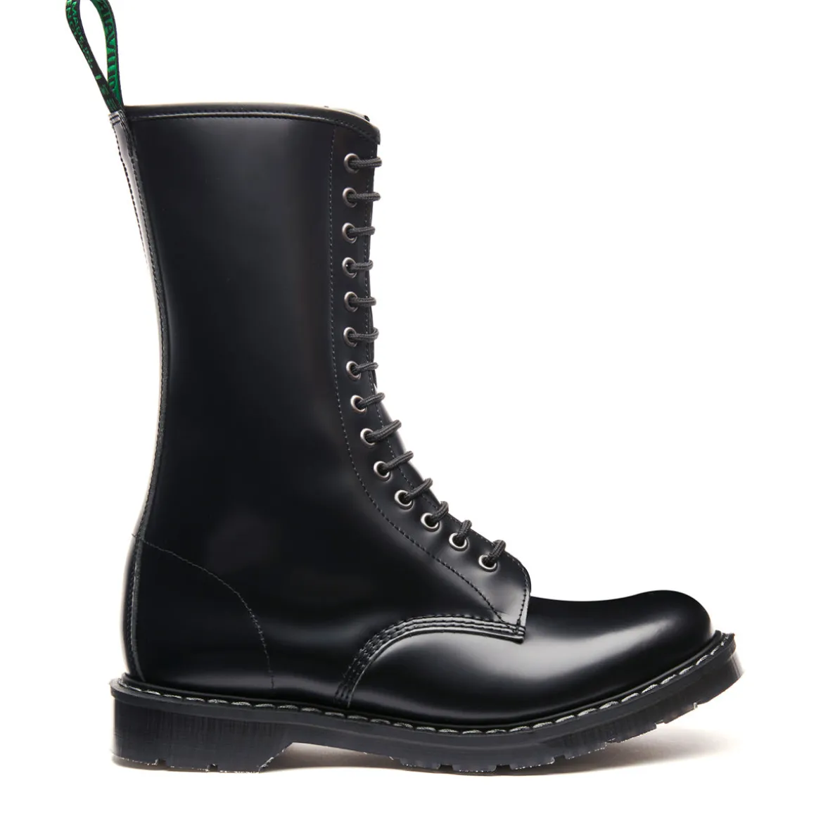 Online Black Hi-Shine 14 Eye Zip Derby Boot Women Zip Boots | Derby Boots
