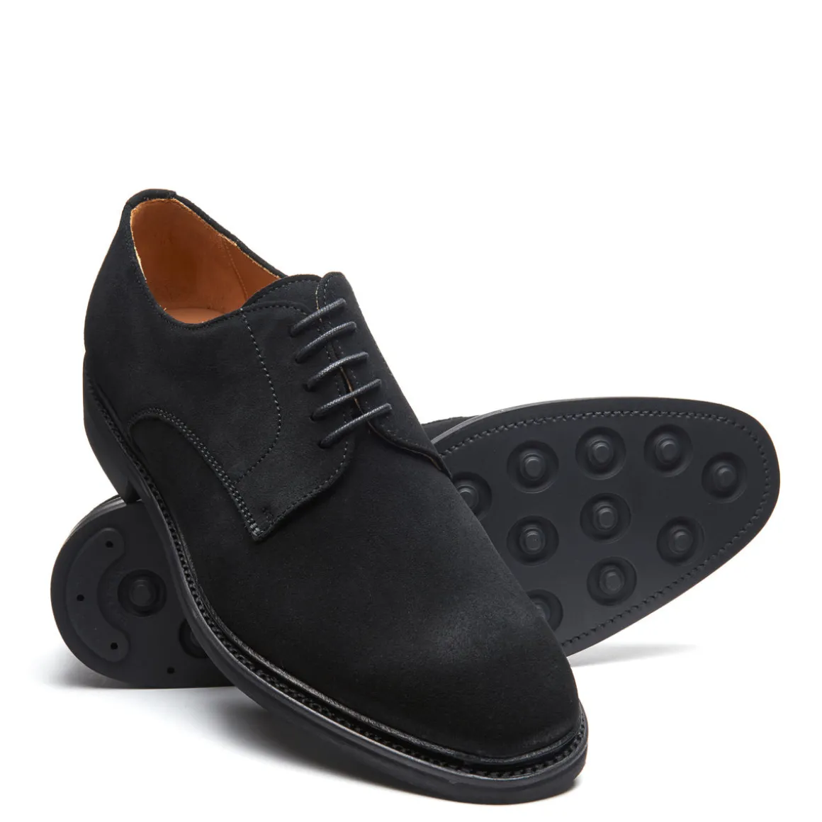 Cheap Black Suede 5 Eye Derby Shoe Gibson Shoes | Logger Boots