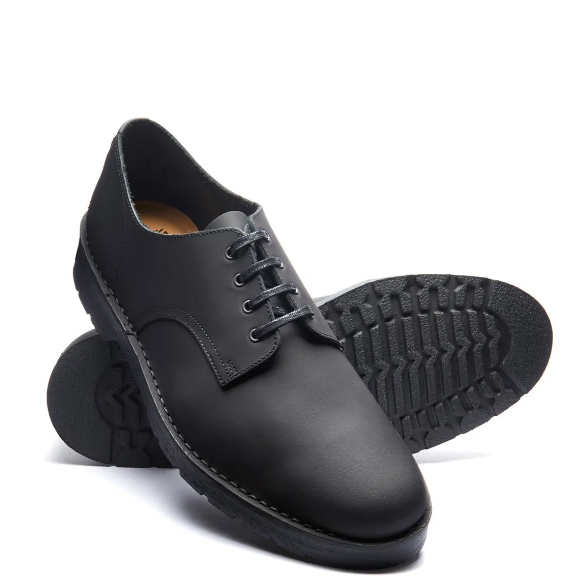 Hot Black Waxy 4 Eye Gibson Shoe Gibson Shoes | Logger Boots
