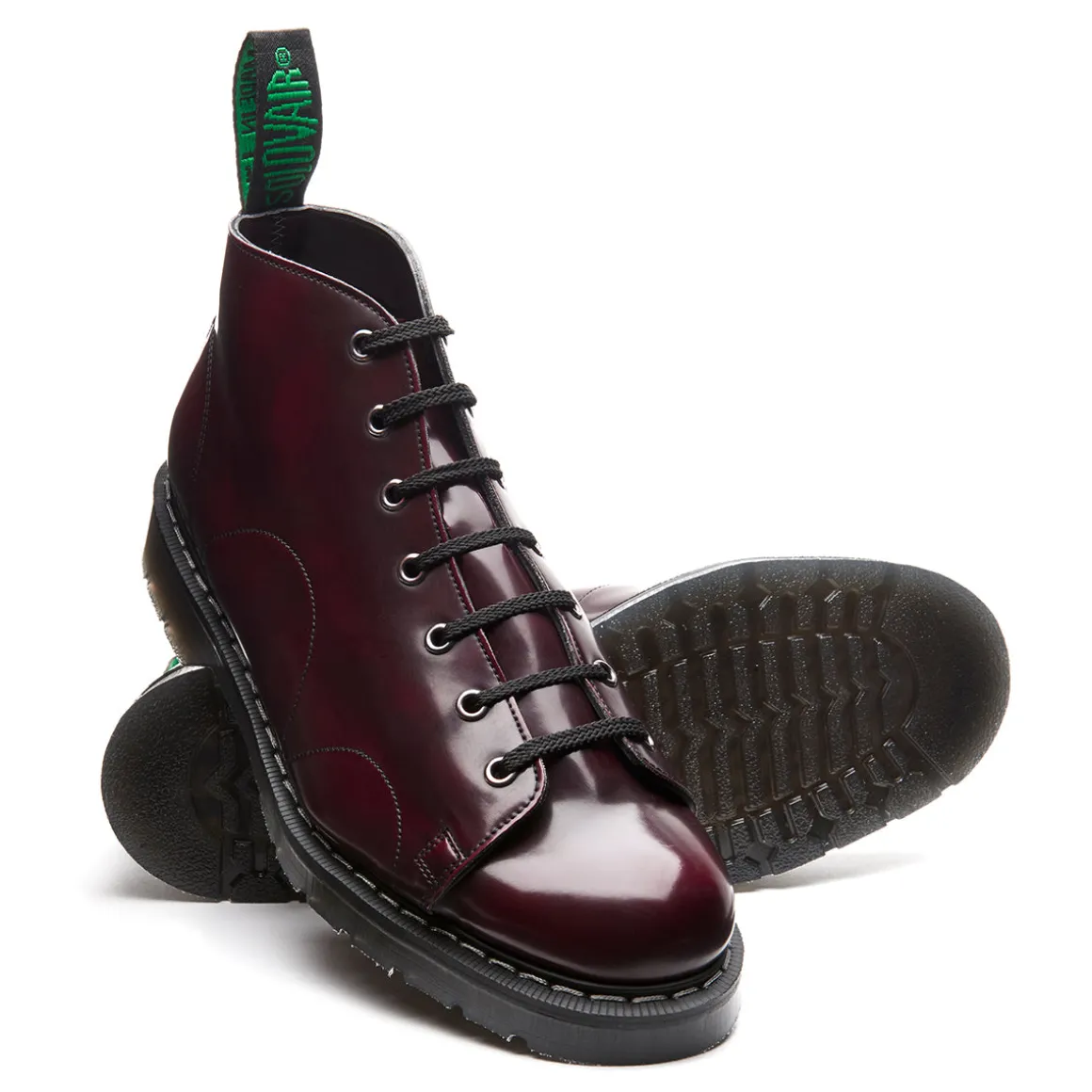 New Cherry Red Rub-Off Vegan Hi-Shine Monkey Boot Women Monkey Boots | Vegan Boots