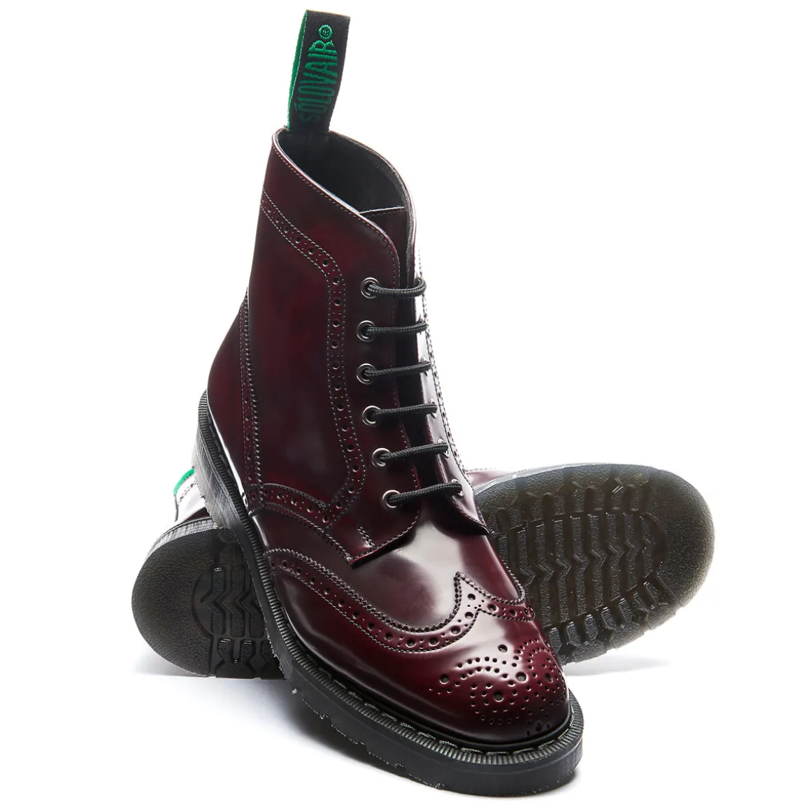 Sale Cherry Red Rub Off Vegan 6 Eye Derby Brogue Boot Women Derby Boots | Vegan Boots
