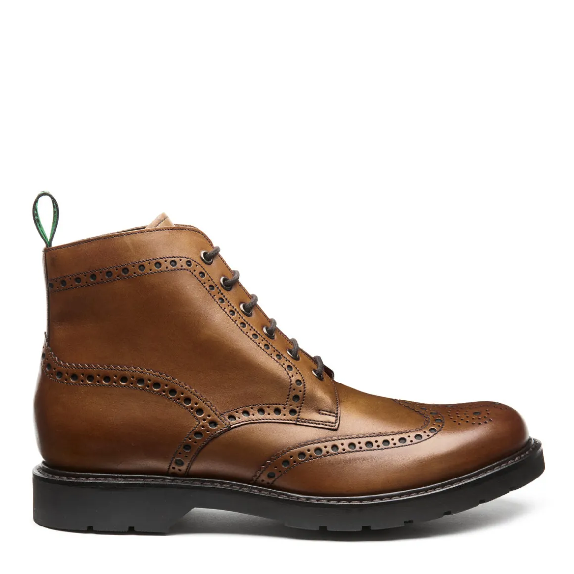 New Tan Calf 6 Eye Derby Brogue Boot Logger Boots | Brogue Boots