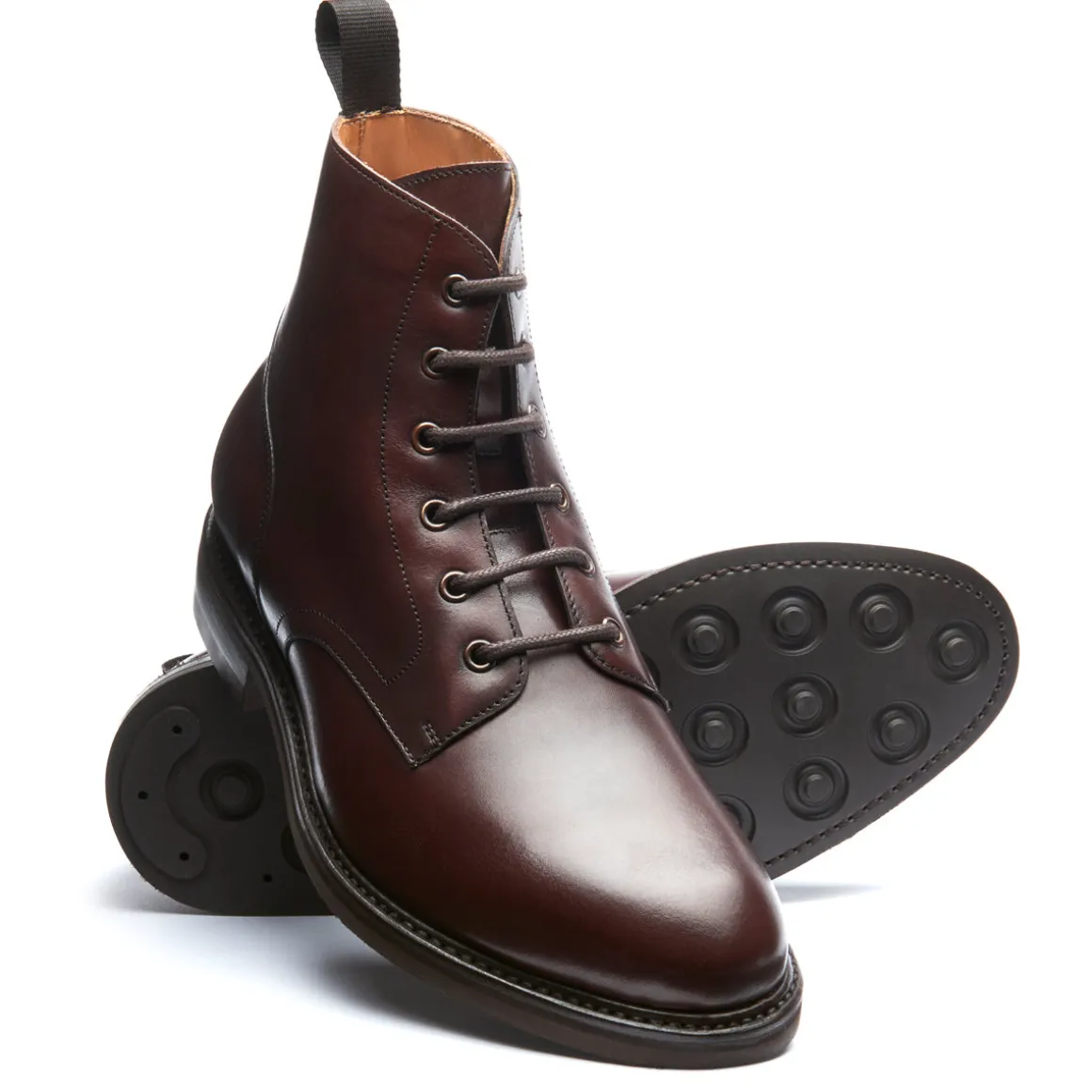 Cheap Walnut Brown Calf 6 Eye Derby Boot Logger Boots | Derby Boots