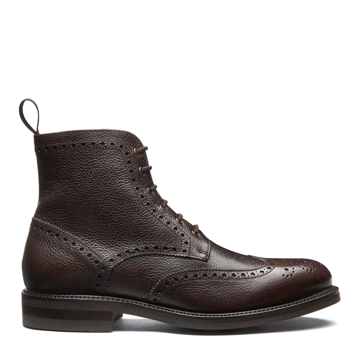 Cheap Walnut Brown Grain-Calf 6 Eye Derby Brogue Boot Derby Boots | Brogue Boots
