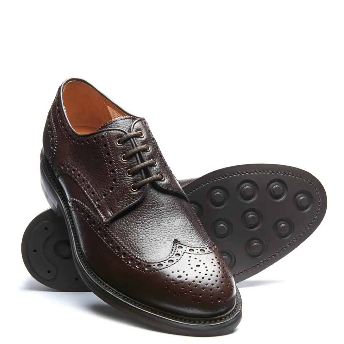 Best Walnut Brown Grain-Calf 4 Eye Gibson Brogue Shoe Gibson Shoes | Logger Boots